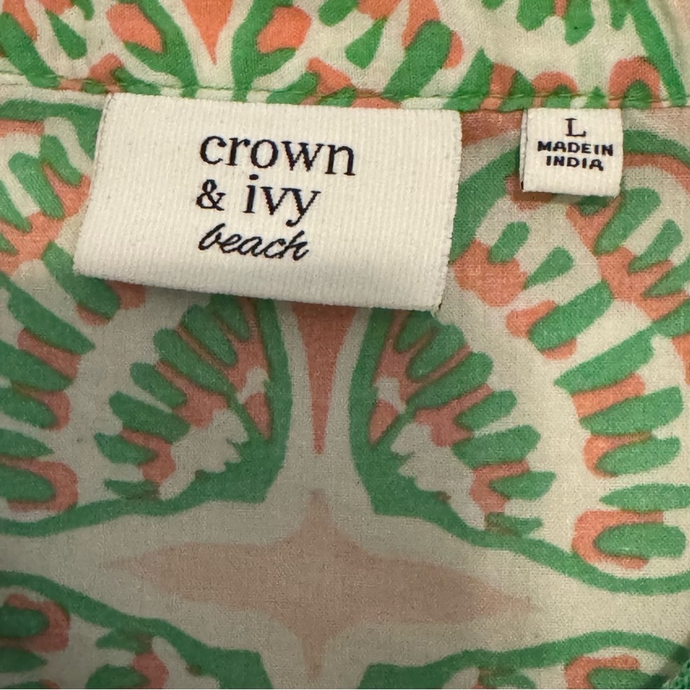 Crown & Ivy beach seashell print pullover tunic size large - Picture 5 of 6